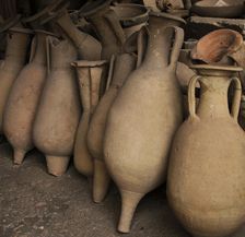 The Antiquarium, amphoras, Pompeii, Italy, 2009. Creator: LTL