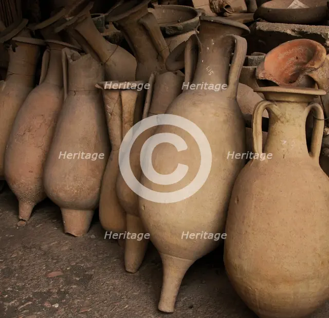 The Antiquarium, amphoras, Pompeii, Italy, 2009.  Creator: LTL.