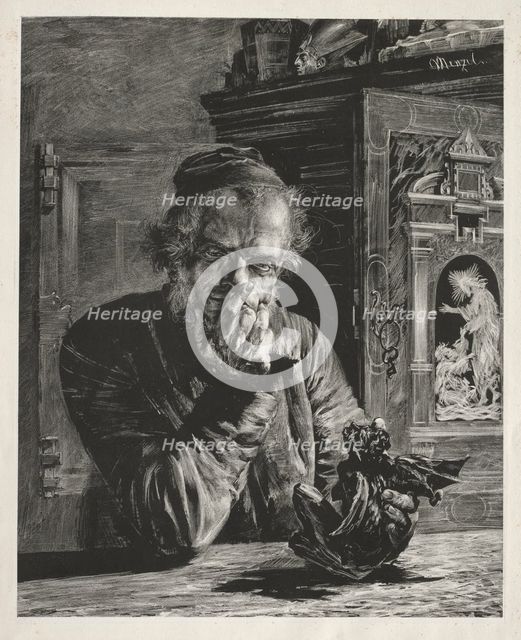 The Antiquary - Self-Portrait, 1851. Creator: Adolph von Menzel (German, 1815-1905).