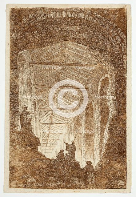 The Antique Gallery, plate ten from Les Soirées de Rome, n.d. Creator: Hubert Robert.