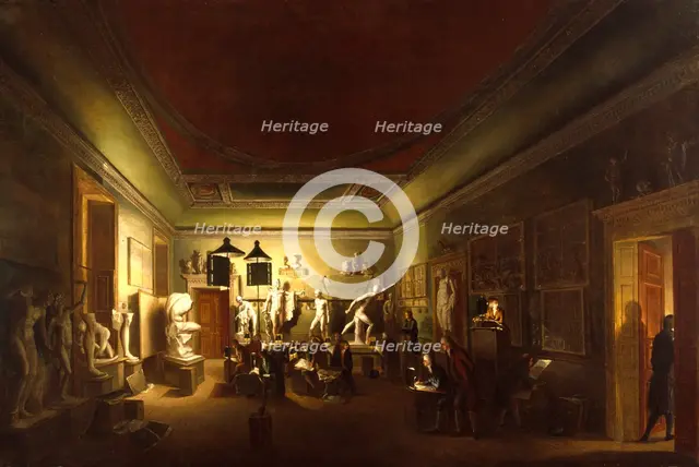 The Antique School of the Royal Academy at New Somerset House, 1780-83. Creator: Johan Zoffany.