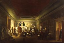 The Antique School of the Royal Academy at New Somerset House, 1780-83. Creator: Johan Zoffany
