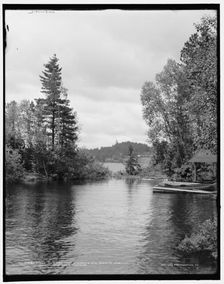 The Antlers from St. Hubert's Isle, Raquette Lake, Adirondack Mountains, (1902?). Creator: William H. Jackson