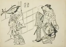 The Aoi Chapter from "The Tale of Genji" (Genji Aoi), from a series of Genji parodies, c. 1710. Creator: Okumura Masanobu