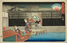 The Aoyagi Restaurant in Ryogoku (Ryogoku, Aoyagi), from the series "Famous..., c. 1838/40. Creator: Ando Hiroshige