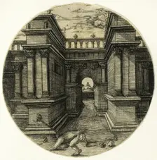 The Ape Tied in a Courtyard, 1520/30. Creator: Jean de Gourmont