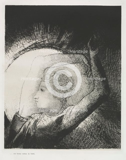 The Apocalypse of Saint John: A Woman Clothed with the Sun, 1899. Creator: Odilon Redon (French, 1840-1916).