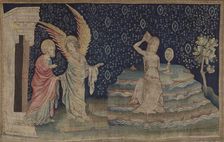 The Apocalypse Tapestry, Scene 64: The Great Whore that sits upon many waters, Between 1373 and 1380 Creator: Bondol, Jan (active 1368-1381)
