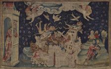The Apocalypse Tapestry, Scene 66: The fall of Babylon Invaded by Demons, Between 1373 and 1380. Creator: Bondol, Jan (active 1368-1381)