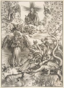 The Apocalyptic Woman, from the Apocalypse series, 1511. Creator: Albrecht Durer