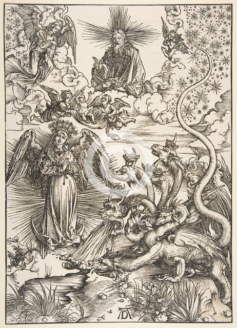 The Apocalyptic Woman, from the Apocalypse series, 1511. Creator: Albrecht Durer.
