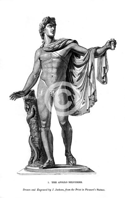 The Apollo Belvidere, 1843. Artist: J Jackson