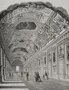 The Apollo Gallery, Louvre Palace, Paris, France, 1856. Creator: Adolphe Gusman