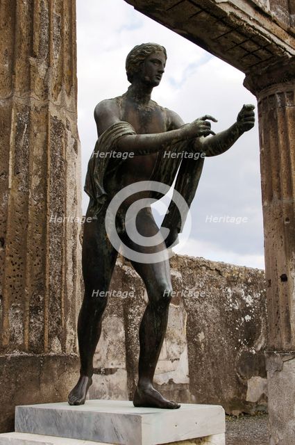 The Apollo Saettante as an archer, bronze, Temple of Apollo, Pompeii, Italy, 3rd century BC (2009).  Creator: LTL.