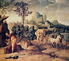 The Apostle Philip Baptizing the Eunuch 16th century. Artist: Jan van Scorel