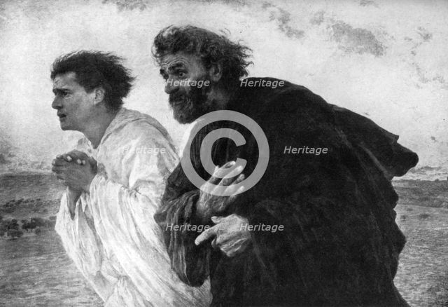 The Apostles Peter and John on the Morning of the Resurrection, 1926.Artist: Eugene Burnand