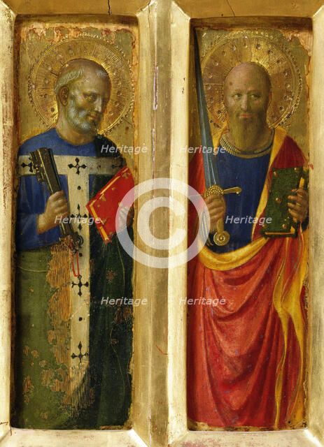 The Apostles Peter and Paul (From the Perugia Altarpiece), ca 1437. Creator: Angelico, Fra Giovanni, da Fiesole (ca. 1400-1455).