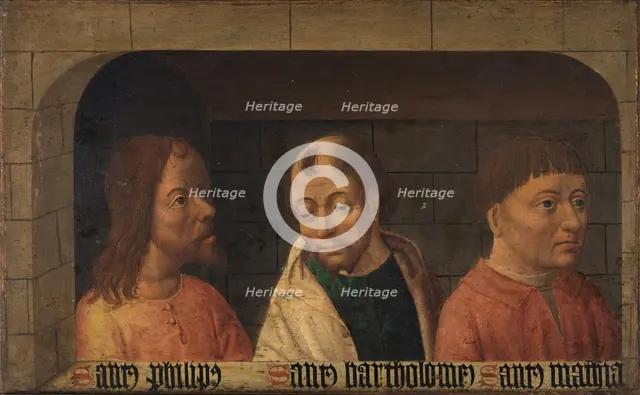 The Apostles Philip, Bartholomew, and Matthias, between c1490 and c1500. Creator: Master Pacully.