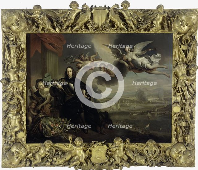 The Apotheosis of Cornelis de Witt, with the Dutch Raid on the Medway in the background, 1667-1700. Creator: Anon.