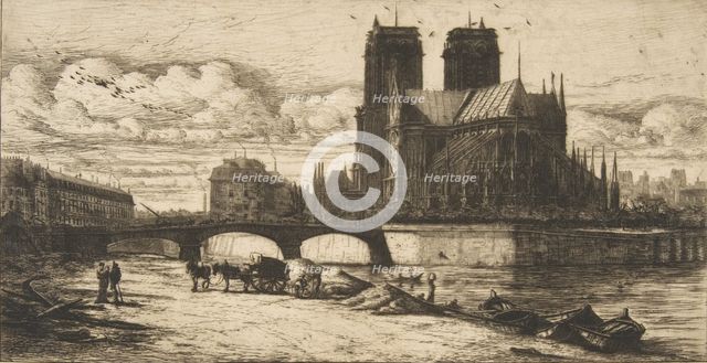 The Apse of Notre-Dame, Paris, 1854. Creator: Charles Meryon.