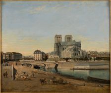 The apse of Notre-Dame, seen from Quai de la Tournelle, 1860. Creator: Emile Harrouart