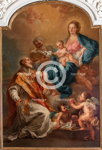 The Apparition of the Holy Family to Saint Philip Neri, Mid of the 18th cen.. Creator: Bonito, Giuseppe (1707-1789).