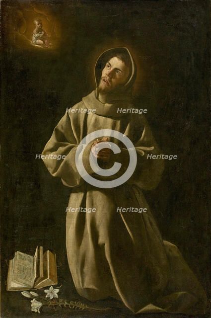 The Apparition of the Infant Jesus to Saint Anthony of Padua, 1627-1630. Creator: Zurbarán, Francisco, de (1598-1664).