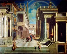 The Apparition of the Sibyl to Caesar Augustus 1535. Artist: Paris Bordone