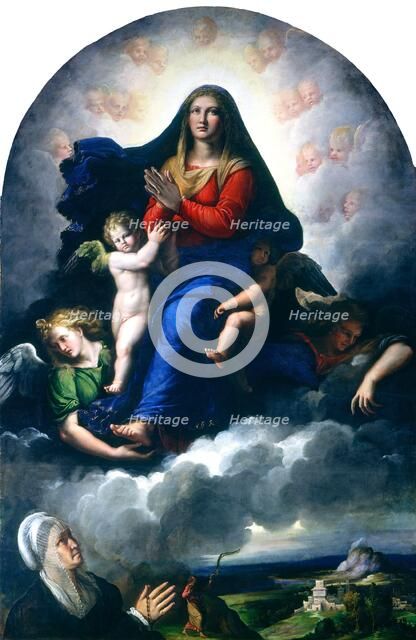 The Apparition of the Virgin, 1530/1540. Creator: Girolamo da Carpi.