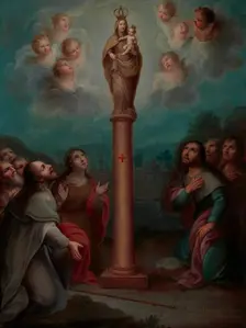 The Apparition of the Virgin of El Pilar to St. James, 1773. Creator: Nicolás Enríquez