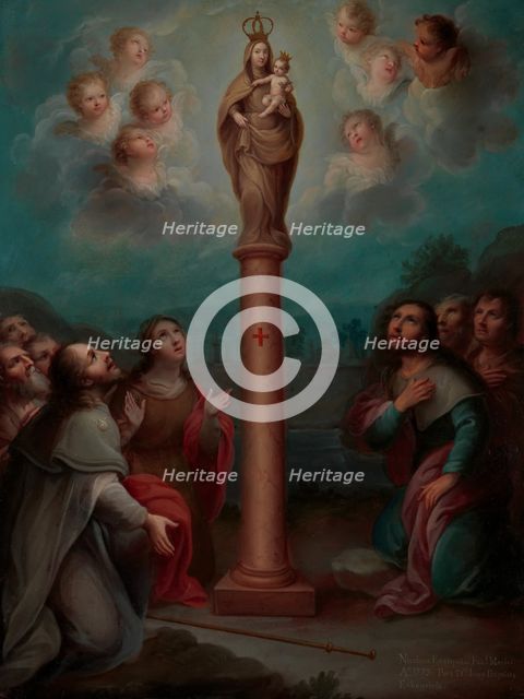 The Apparition of the Virgin of El Pilar to St. James, 1773. Creator: Nicolás Enríquez.