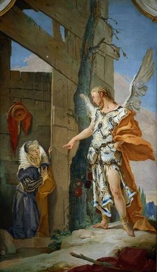 The appearance of the angel before Sarah, ca 1728. Creator: Tiepolo, Giambattista (1696-1770)
