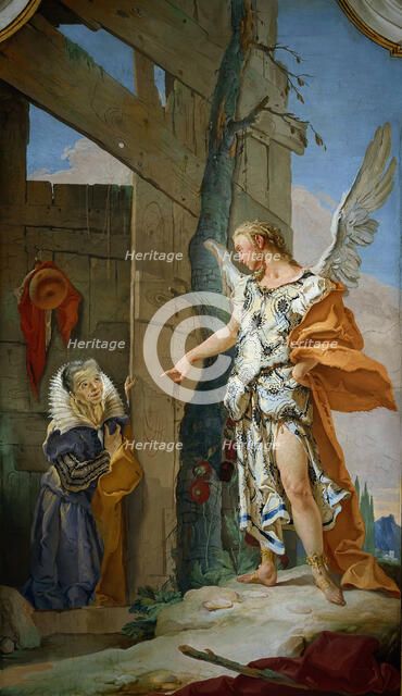 The appearance of the angel before Sarah, ca 1728. Creator: Tiepolo, Giambattista (1696-1770).