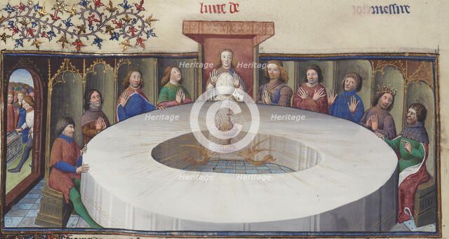 The Appearance of the Holy Grail. From Queste del Saint-Graal, 15th century. Creator: Anonymous.