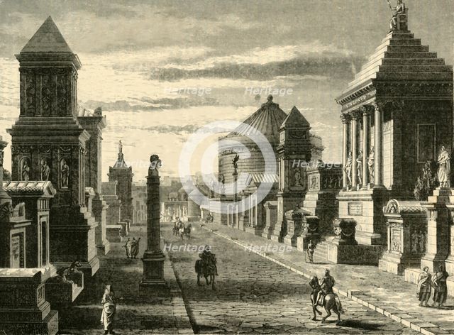 'The Appian Way at Rome (restored)', 1890.   Creator: Unknown.