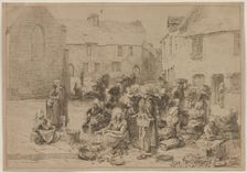 The Apple Market at Landerneau, 1878. Creator: Léon Augustin Lhermitte (French, 1844-1925)