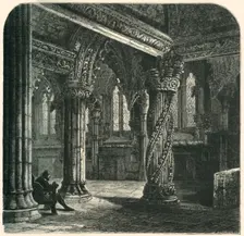 The Apprentice Pillar in Roslin Chapel c1870