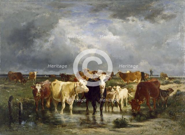 The Approach of a Storm, c1872. Creator: Emile van Marcke de Lummen.