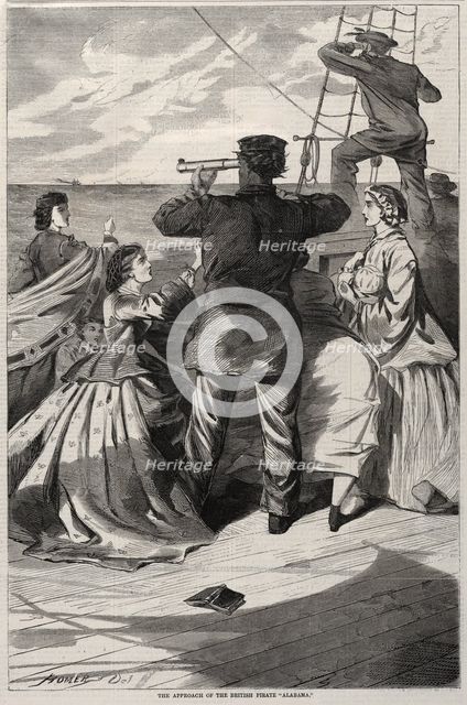 The Approach of the British Pirate "Alabama", 1863. Creator: Winslow Homer (American, 1836-1910).