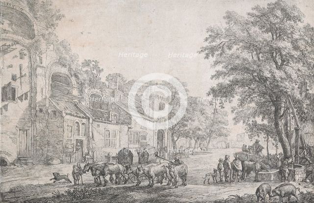 The approach to a village,  1615-1653. Creator: Simon de Vlieger.
