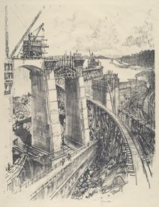 The Approach to Gatun Lock, 1912. Creator: Joseph Pennell