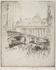The Approach to the Grand Central, New York, 1919. Creator: Joseph Pennell