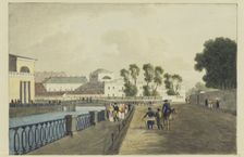 The Apraksin House at the Fontanka River, 1821-1822. Artist: Martynov, Andrei Yefimovich (1768-1826)