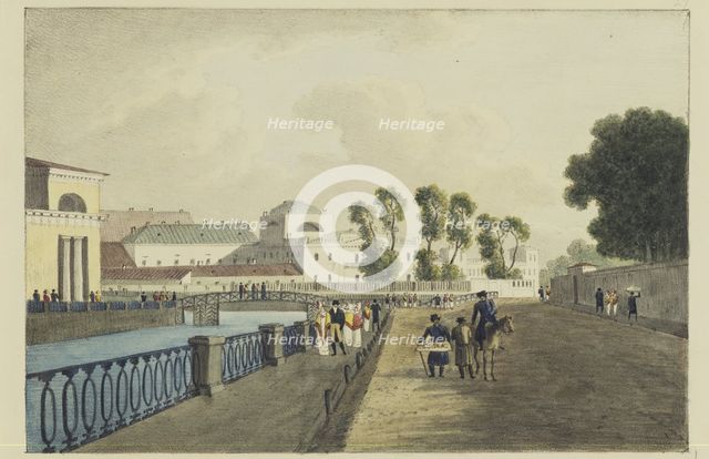 The Apraksin House at the Fontanka River, 1821-1822. Artist: Martynov, Andrei Yefimovich (1768-1826)