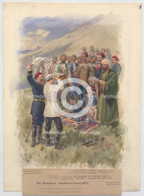 The April Uprising 1878. Negotiations at the headquarters of the insurgents, 1878. Artist: Anonymous  