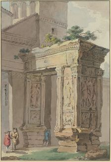The Arco degli Argentarii at San Giorgio in Velabro in Rome, 1777. Creator: Marquand Fidel Dominikus Wocher