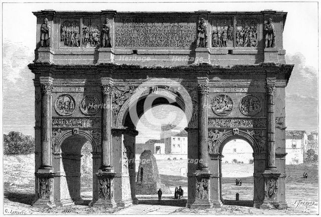 The Arch of Constantine, Rome, Italy, 19th century.Artist: E Therond