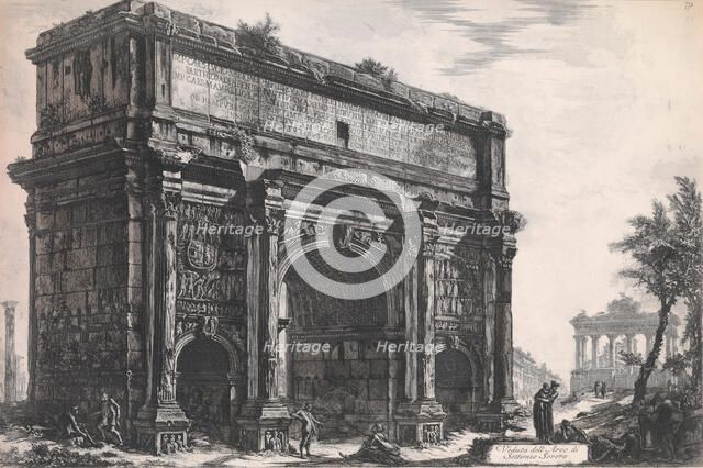 The Arch of Septimus Severus, 1772. Creator: Giovanni Battista Piranesi.