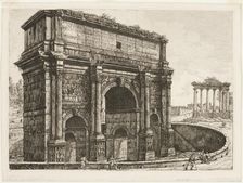 The Arch of Septimus Severus, 1820. Creator: Luigi Rossini