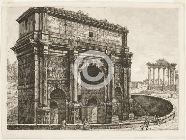 The Arch of Septimus Severus, 1820. Creator: Luigi Rossini.